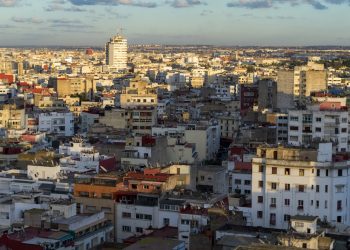 a view of a city from the top of a building